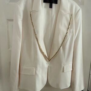 Apostrophe Cream Blazer & Pants with Gold Detailing